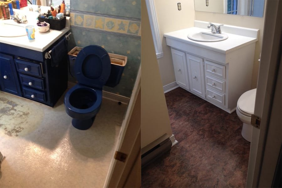 bathroom before and after - floor and painting bathroom before and after - floor and painting