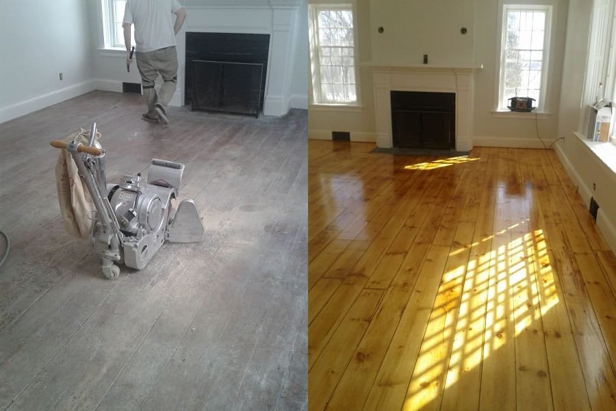 Before and After Hardwood Sanding and Staining - Cornwall painting And Handyman Services Before and After Hardwood Sanding and Staining - Cornwall painting And Handyman Services